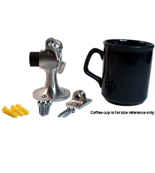 3-5/8 Inch Large Floor Door Stop with Hook