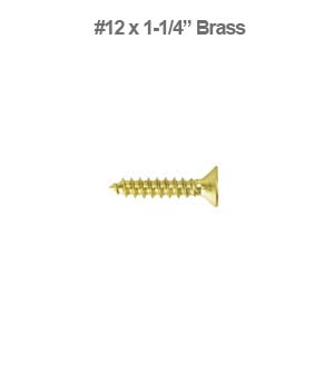 12 x 1-1/4 Brass Wood Screw, Bag of 100