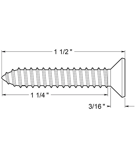 14 x 1-1/4 Brass Wood Screw, Bag of 100