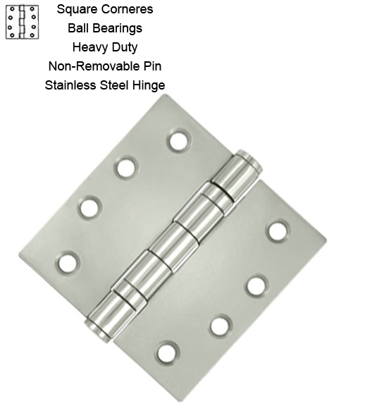 4 Stainless Steel Hinge with Ball Bearings