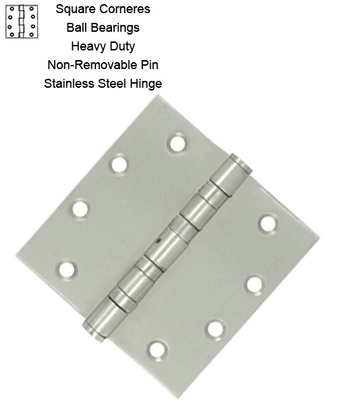 4-1/2 Polished Stainless Steel Hinge