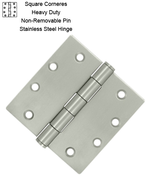 4-1/2 Inch Stainless Hinge Non-Removable Pin