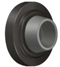 Solid Brass 2-3/8 Inch Concave Door Stop, Deltana WB238