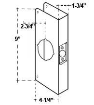 9 x 4-1/4 Wrap Around Plate for 1-3/4 Inch Door with 2-3/4 Inch Backset, Don-Jo 4-CW