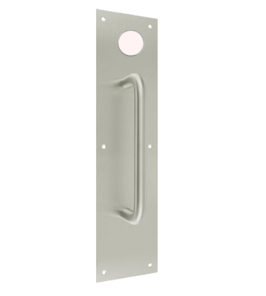 3-1/2 x 15 Pull Plate with Deadbolt Hole