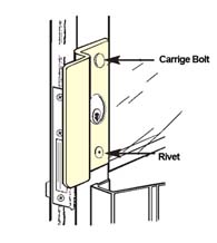 Center Hung Storefront Door Security Latch Guard, Don-Jo OLP-2650