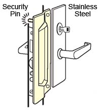 Outswing Door Stainless Security Pin Mortise Latch Guard, Don-Jo PMLP-111-630