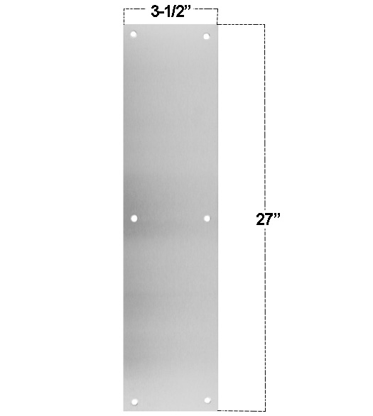 Stainless Steel 3.5 x 27  Push Plate