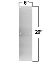 6 x 20 Stainless Steel Push Plate, Don-Jo Don-Jo PP-6x20-630