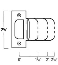 Extended Lip Stainless Steel T  Strike Plate