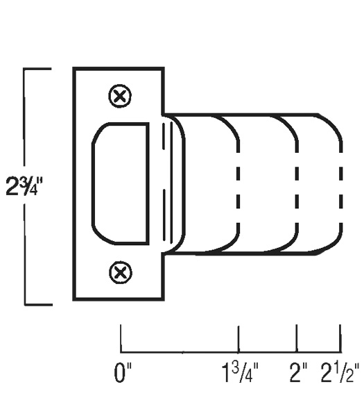 Extended Lip Stainless Steel T  Strike Plates