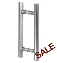 16 Inch Contemporary Stainless Steel Glass Door Pulls, Pair