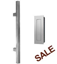 Modern Pull and Flush Door Handle Set