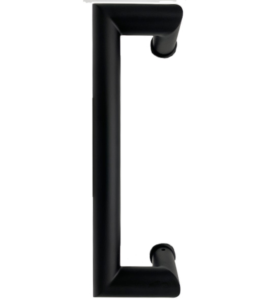 Offset Matte Black 12 Inch Round Pull