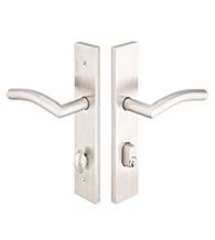 Modern 2 x 10 Stainless Steel Multi Point Handleset, Emtek 16B5SS