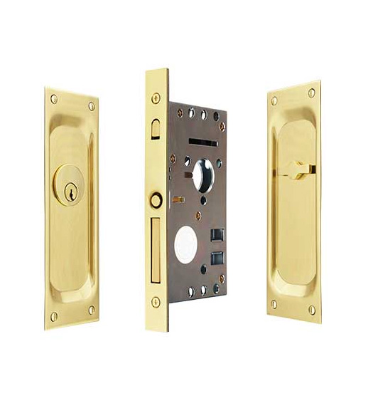 Classic Keyed Mortise Pocket Door Hardware