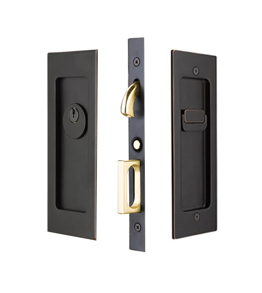 Modern Keyed Mortise Pocket Door Hardware