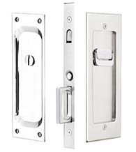 Modern Rectangular Privacy Pocket Door Set, Emtek 2115
