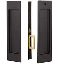 Rustic Modern Rectangular Dummy Pocket Door Set, Emtek 2126