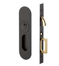 Narrow Oval Pocket Door Keyed Entry, Emtek 2163