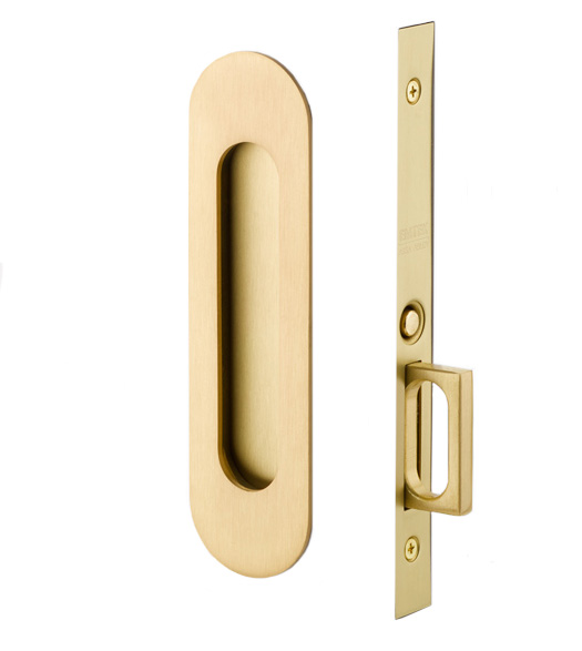 Narrow Oval Passage Mortise Pocket Door Set