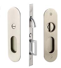 Narrow Oval Privacy Pocket Door Set, Emtek 2165