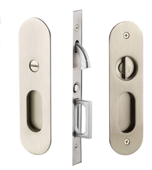 Narrow Oval Mortise Pocket Door Hardware