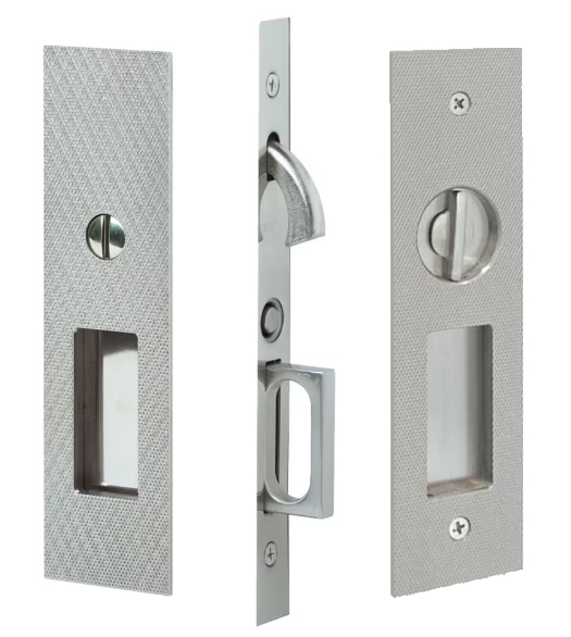 Knurled Narrow Privacy Pocket Door Hardware