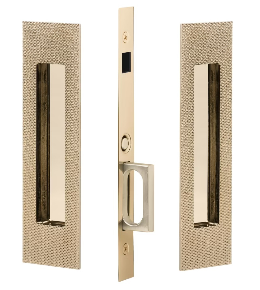 Knurled Narrow Dummy Pocket Door Hardware