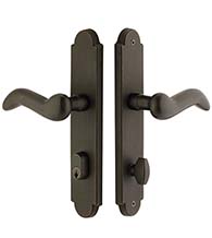 2 x 10 Sandcast Bronze Arched Stretto Patio Door Trim, Emtek 4042