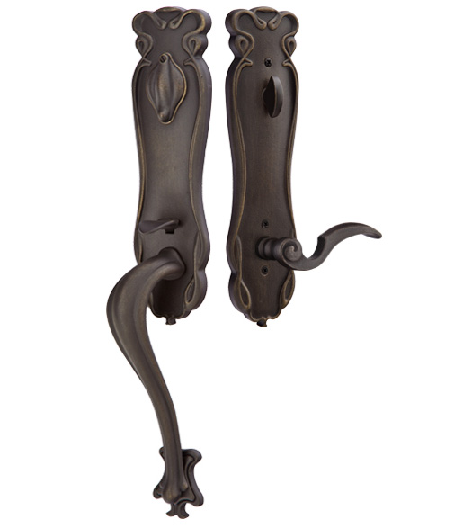 Art Nouveau Entry Door Handleset
