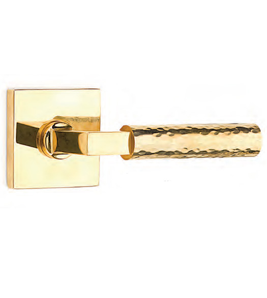 L-Squared Hammered Lever with Square Rose