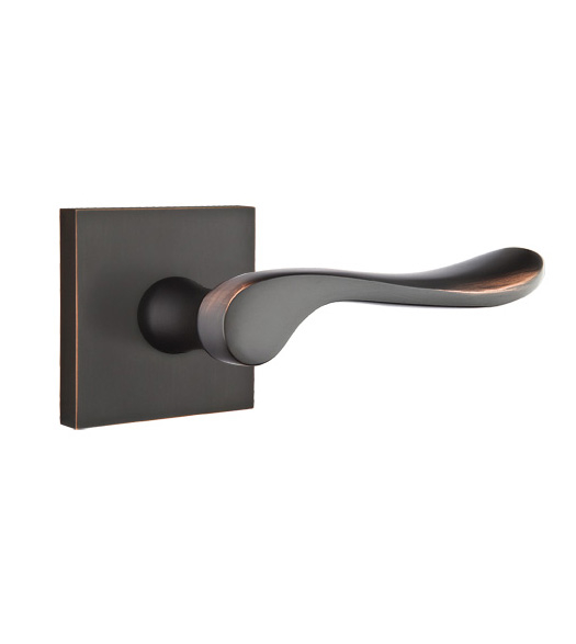 Modern Brass Luzern Lever with Square Rose