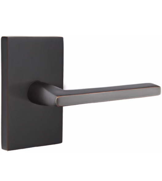Helios Lever with Modern Rectangular Rosette