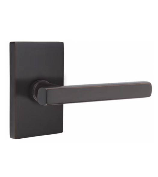 Freestone Lever with Modern Rectangular Rose