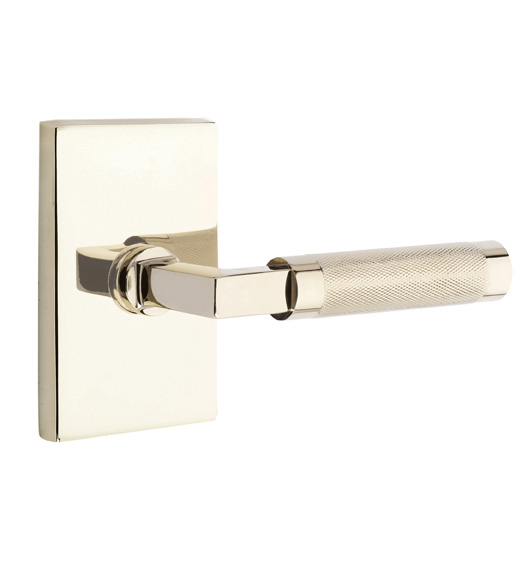 L-Squared Knurled Lever with Rectangular Rose