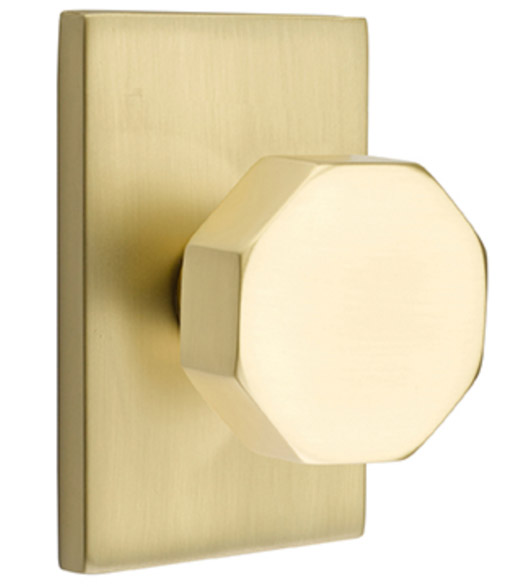 Octagon Knob with Modern Rectangular Rosette