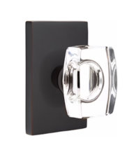 Windsor Crystal Knob with Modern Rectangular Rose, Emtek 5052WS