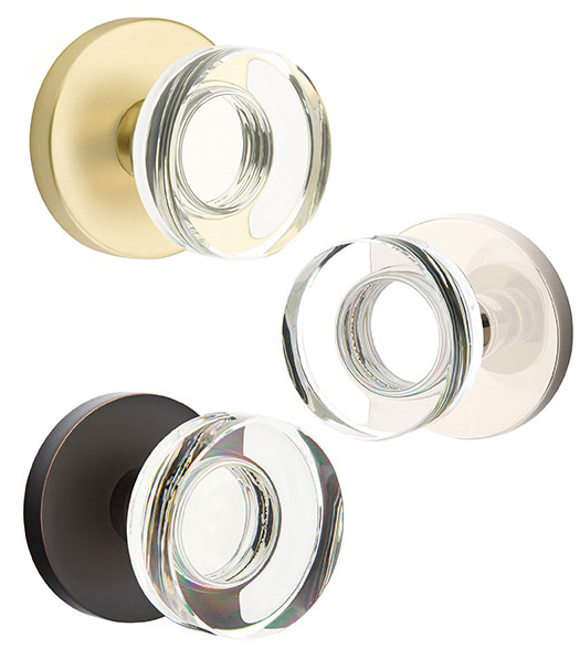 Modern Disc Crystal Knob with Disk Rosette