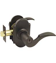 Keyed Cortina Lever with Arched Rosette, Emtek 5108C
