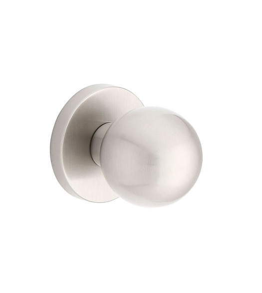 Orb Door Knob with Disk Rose