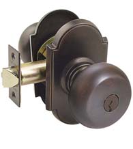 Keyed Providence Knobset with Arched Rosette, Emtek 5108P