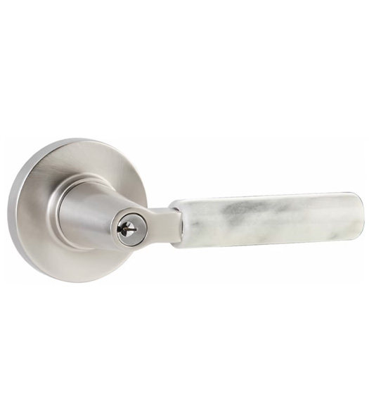 Key in White Marble Lever with Disk Rosette