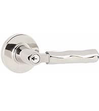 Tribeca Keyed Lever with Disk Rose, Emtek 5115KLSTR