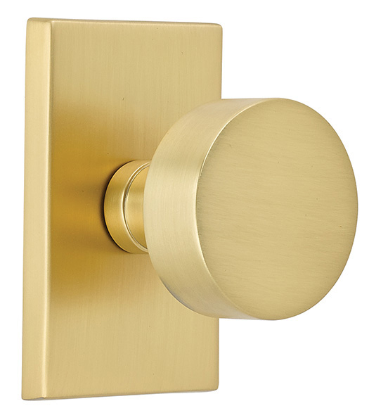 Round Knob with Modern Rectangular Rosette