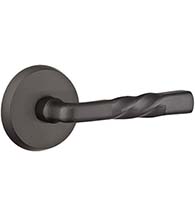 Sandcast Bronze Montrose Lever with Round Rose, Emtek 7056MT