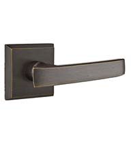 Sandcast Bronze Yuma Lever with Square Rose, Emtek 7061YM