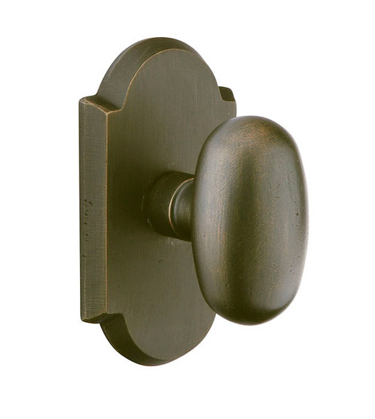 Sandcast Bronze Egg Knob with Arched #1 Rose