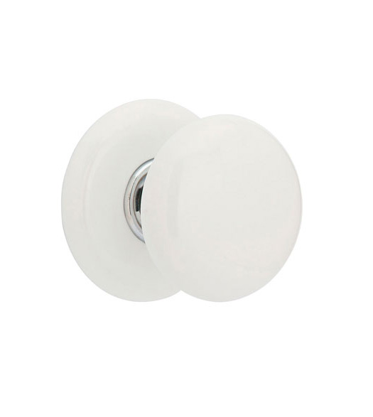 Porcelain Ice White Knob with White Rose