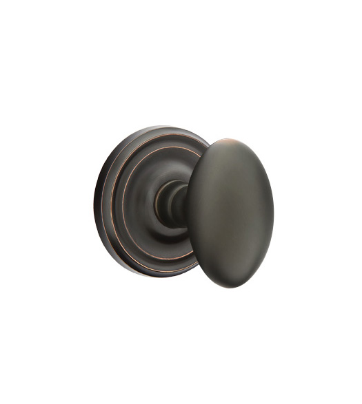 Egg Door Knob with Round Rose